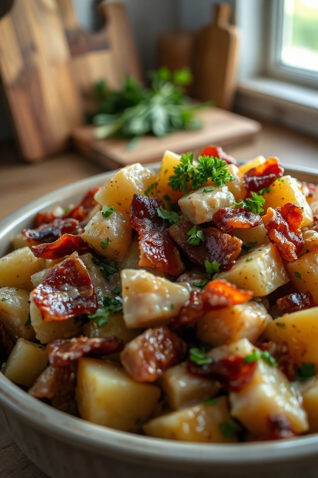 bacon potatoes tangy dressing
