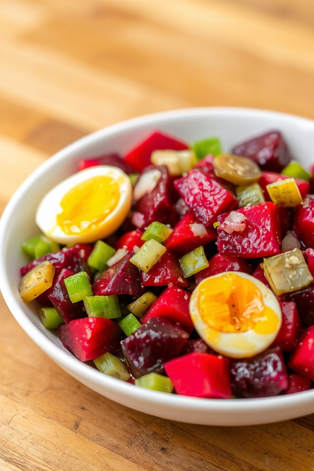 beet salad mixing process