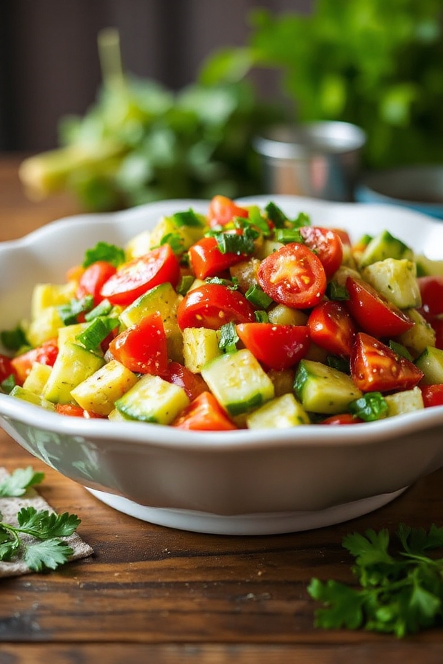 chop salad with vibrant veggies
