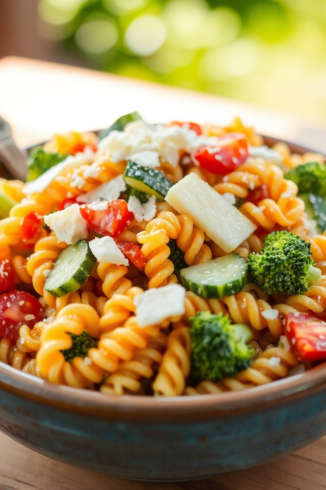 colorful ranch pasta salad