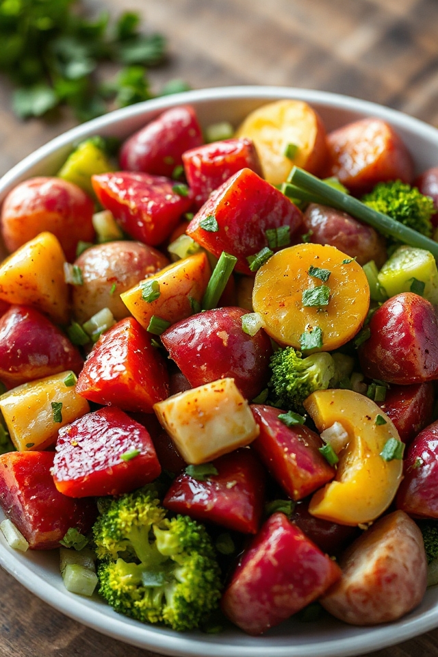 colorful red potato salad