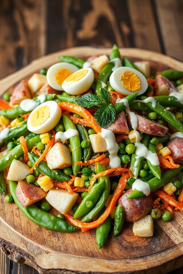 colorful spring vegetable salad