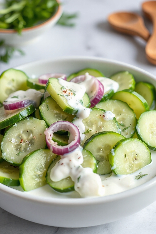 creamy cucumber salad recipe