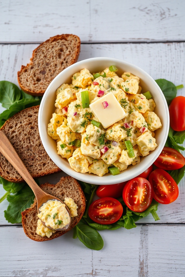 creamy egg salad preparation