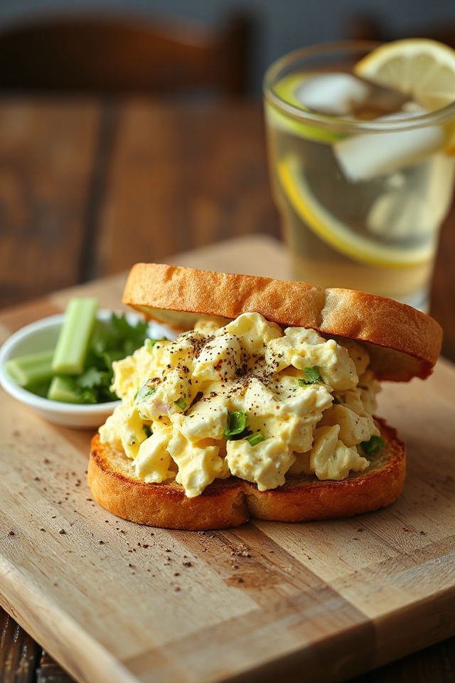 creamy egg salad sandwich