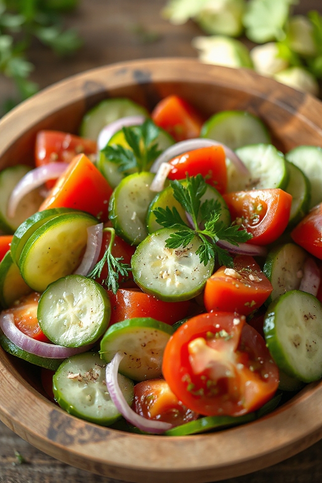 crisp cucumber tomato salad