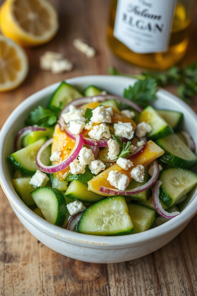 cucumber onion salad preparation