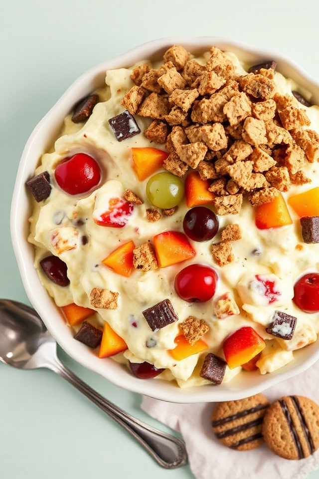 delicious dessert with cookies