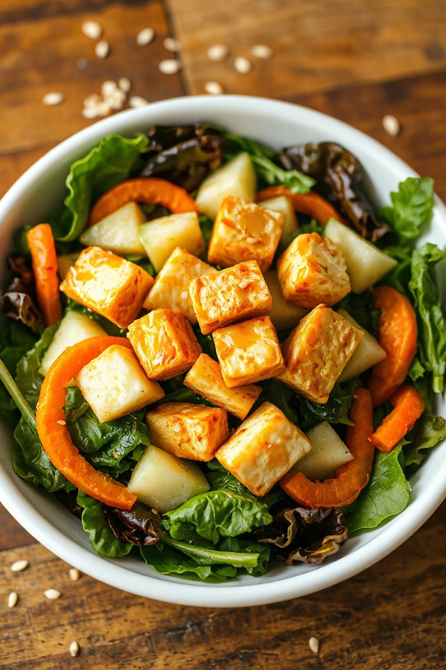 delicious warm tofu salad