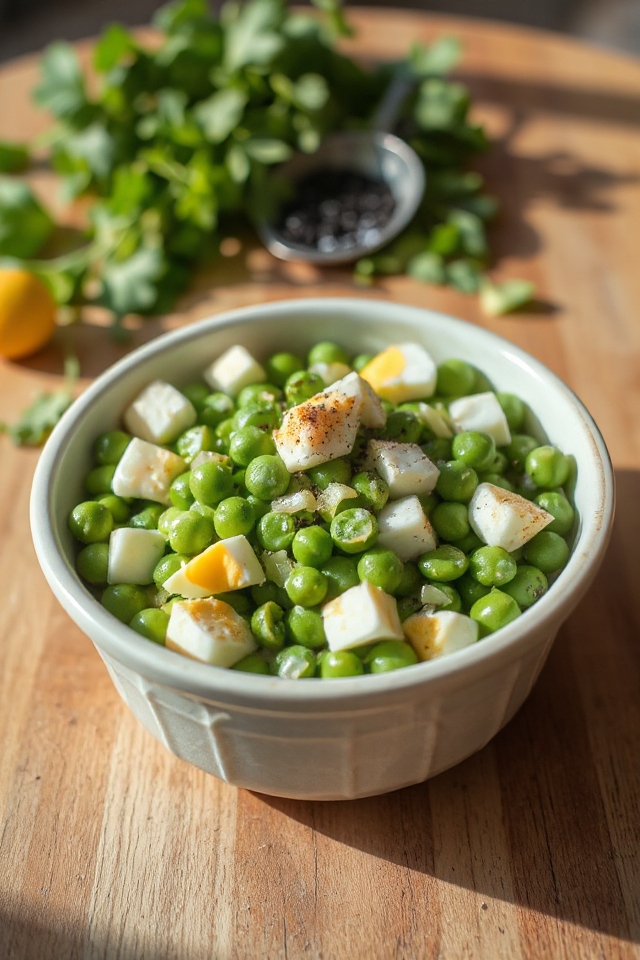 delightful creamy pea salad