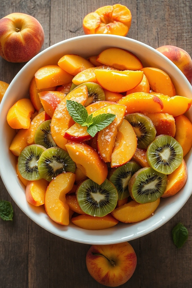 fresh and flavorful peach salad