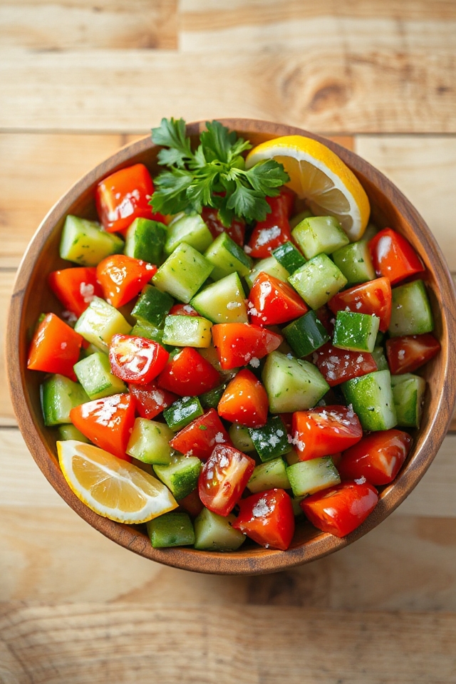 fresh chopped vegetable salad