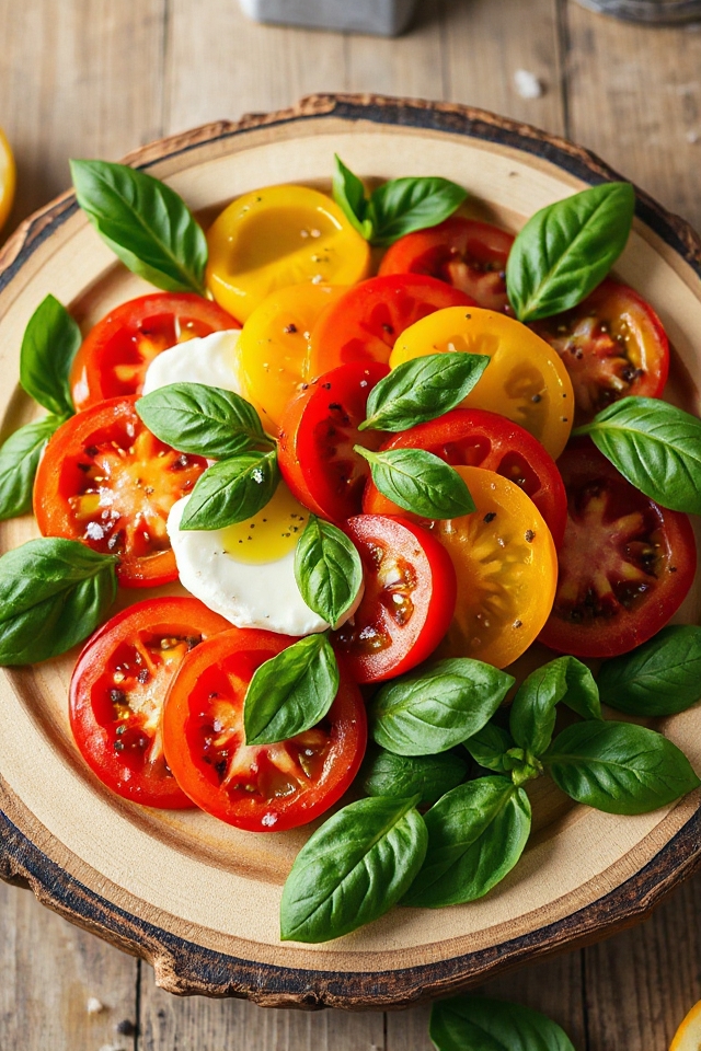fresh mozzarella and tomatoes