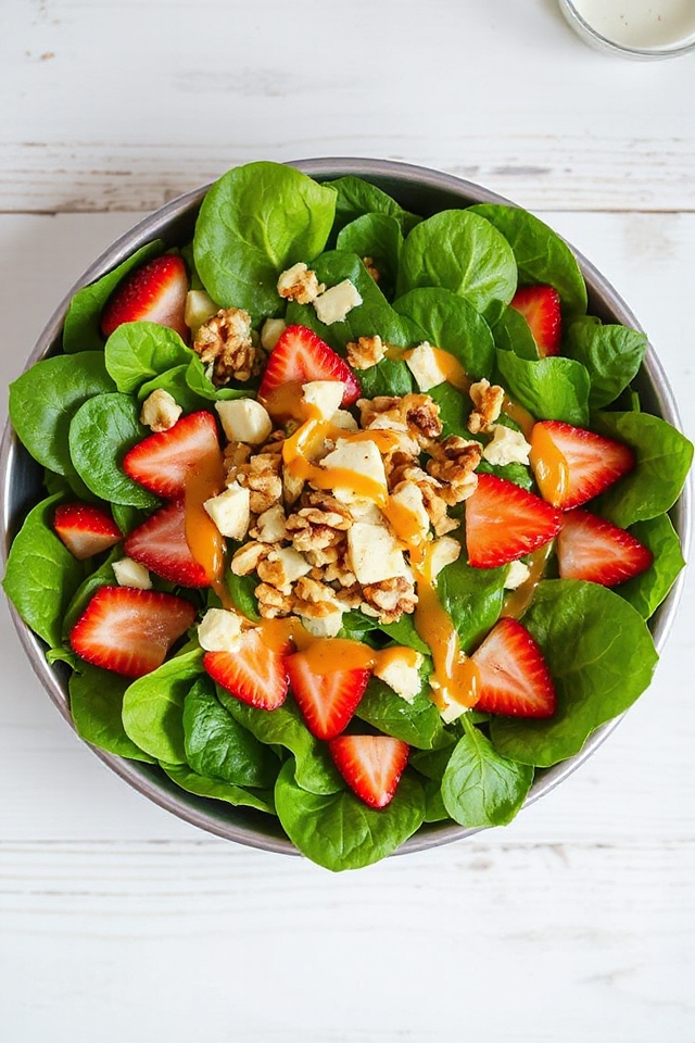 fresh strawberry spinach salad