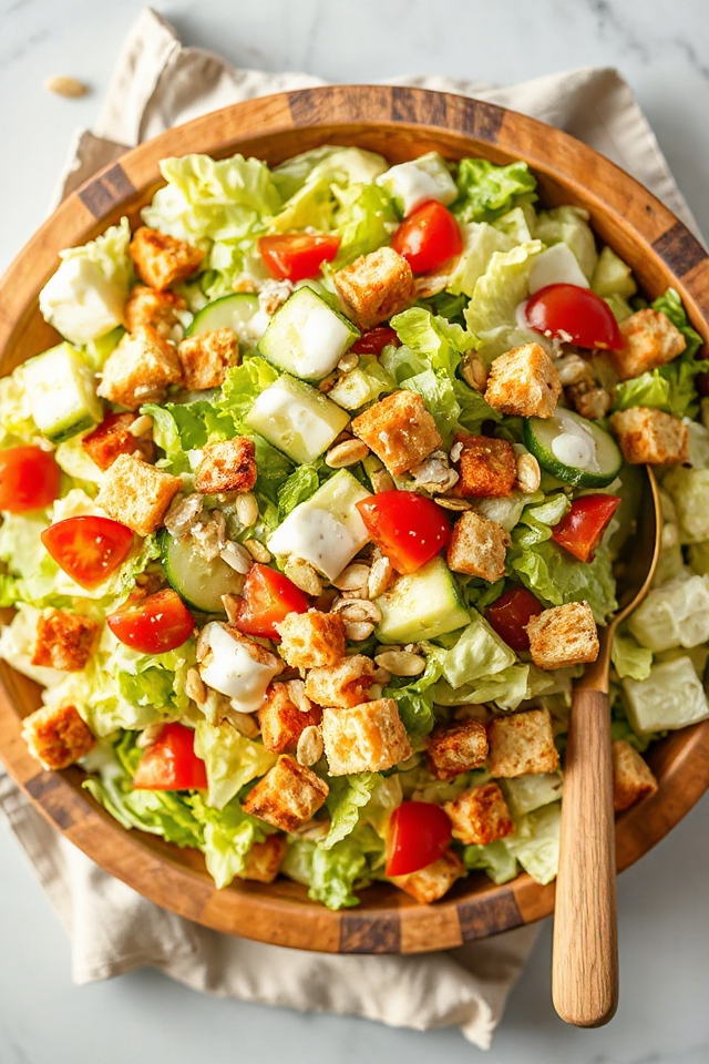 fresh vegetable salad preparation