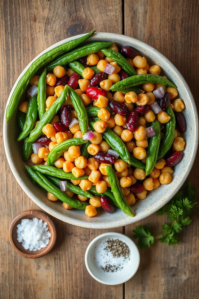 healthy mixed bean salad
