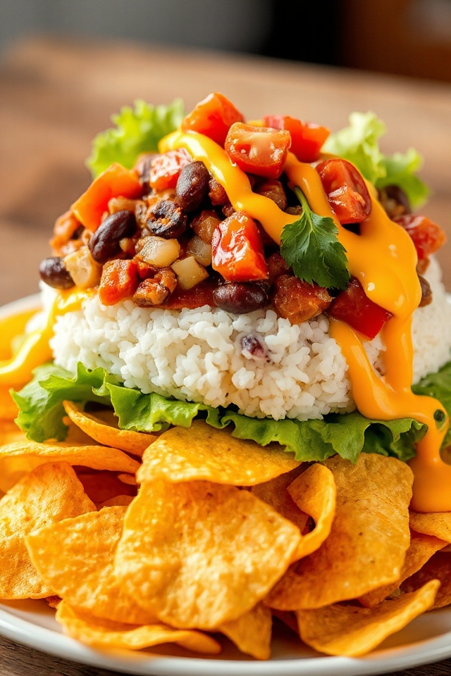 layered chili rice salad