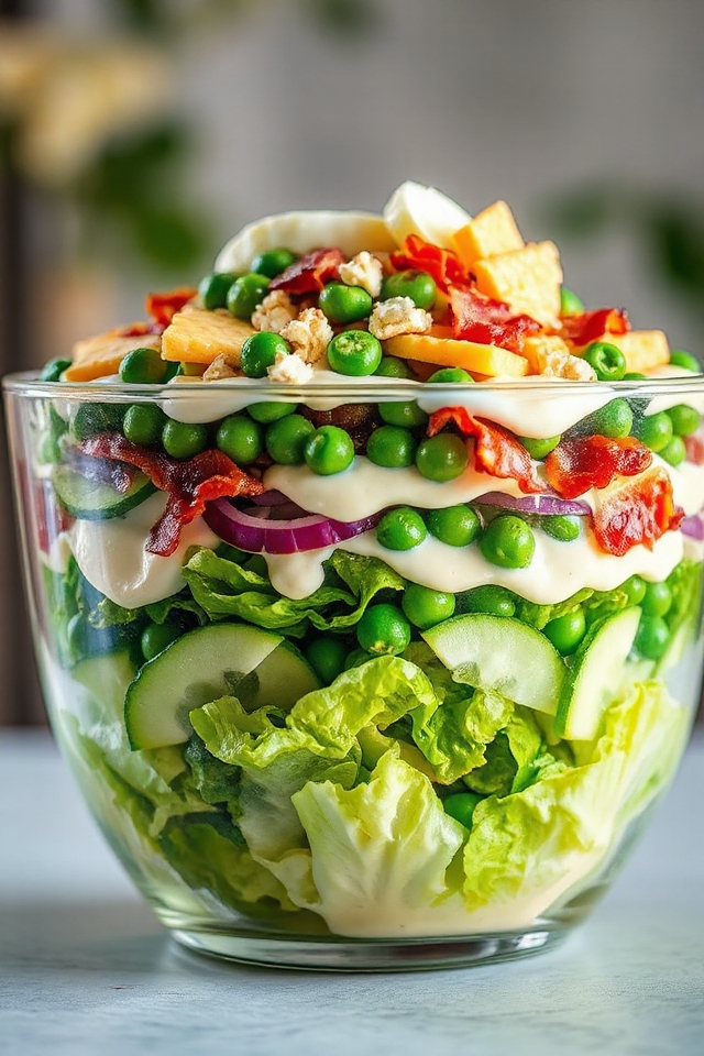 layered colorful salad creation