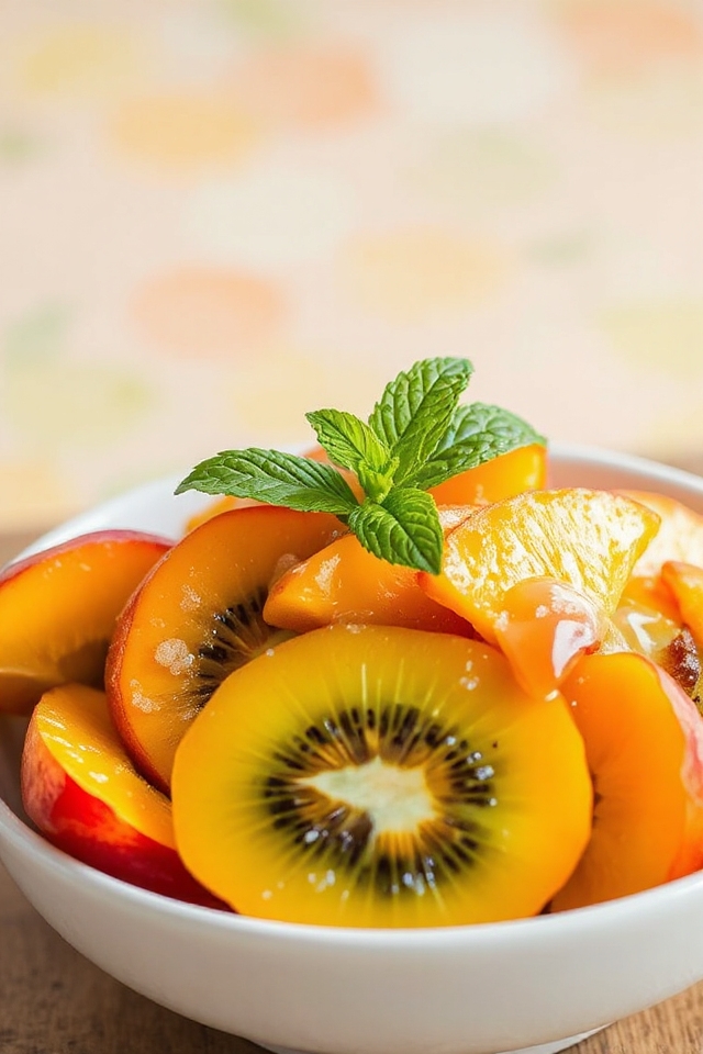 peach and kiwi salad